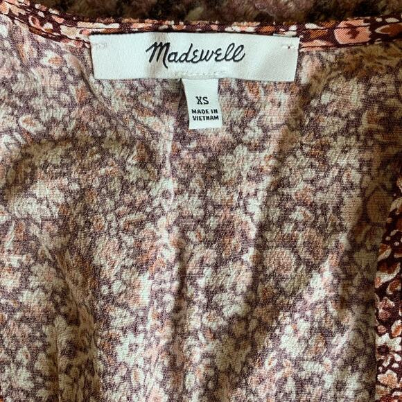 Madewell size xs muticolor pink floral wrap top long sleeve - Picture 4 of 5